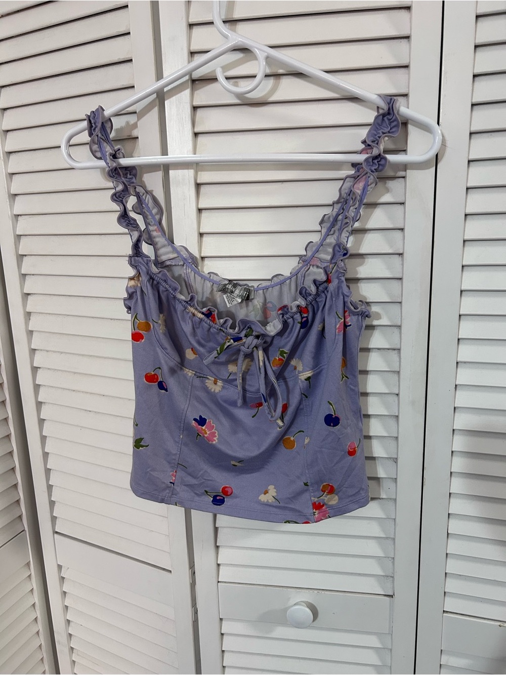 Y2K Urban Outfitters Lavender Fruit Ruffle Crop Top